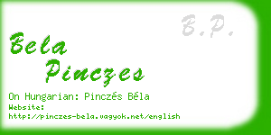 bela pinczes business card